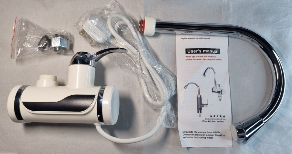 Electric Heater LED Faucet Tap Instant Hot Water Bathroom Kitchen Fast