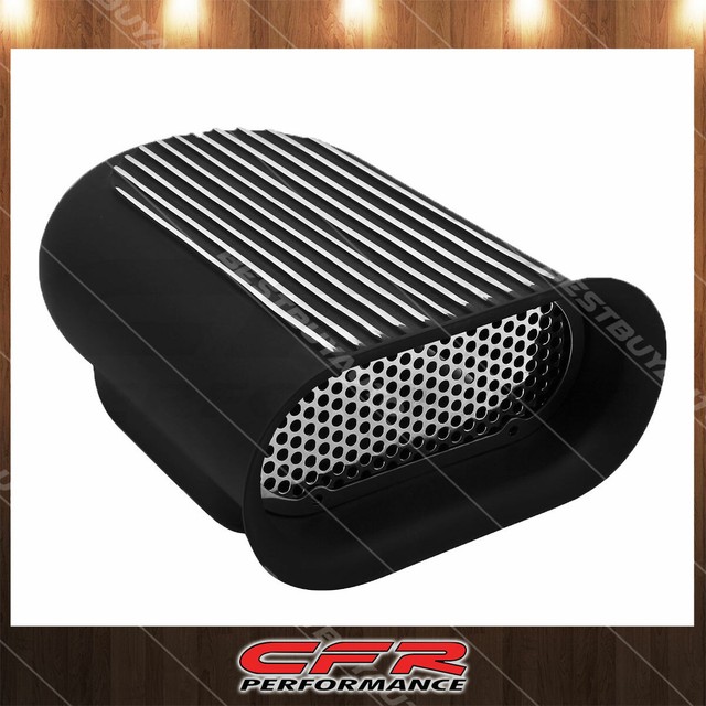 Single Fits 4 Barrel Scoop Hilborn Style Aluminum Finned Black Hood