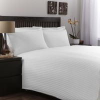 Charlotte Thomas Satin Stripe Bedding Pillowcases Duvet Cover Set White Single Charlotte Thomas Satin Stripe Bedding Pillowcases Duvet Cover Set White Single