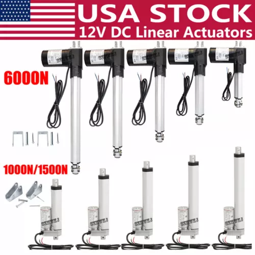 2"-18" Stroke Linear Actuator 1000N/ 1500N/ 6000N Heavy Duty 12V Putter DC Motor