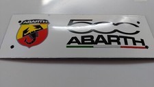 ABARTH 500 ITALIA PORCELAIN ENAMEL DOOR SIGN GARAGE 8x20cm = 3.14x7.87 INCH