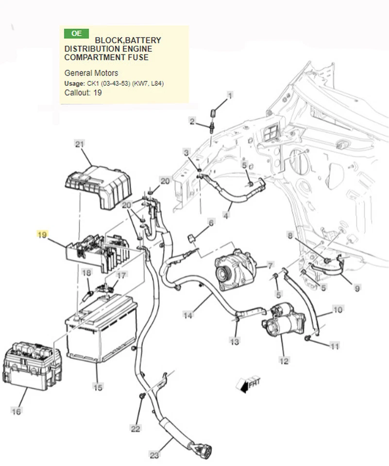 OEM Battery Distribution Fuse Block 2019-2023 GMC Sierra 1500 GMC Yukon 84694241 - Image 4 of 4