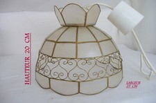 Suspension  NACRE,  et dentelle  laiton ART DECO