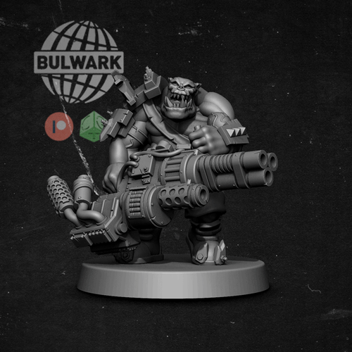 Wargames kompatibel - Orc Big Brutes x 5, Blitzwaffen, Bollwerk - Bild 2 von 2