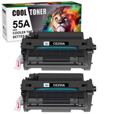 2PK High Yield CE255A 55A Toner Cartridge for HP LaserJet P3015n P3015x P3016