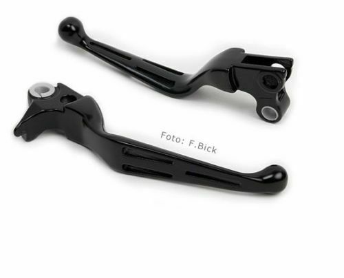 Schlitzhebel schwarz Harley Davidson Modelle Sportster Dyna Softail Touring Bagger - Bild 4 von 12