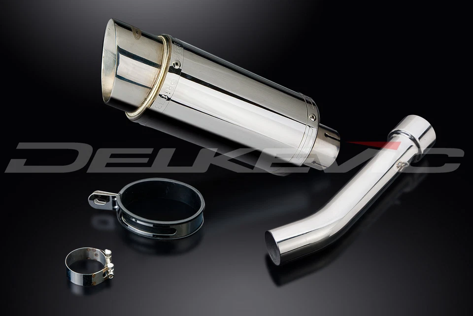 Aprilia Tuono 2003-2004 Delkevic Slip On 8" Round Stainless Exhaust Muffler Kit - Image 2 of 4