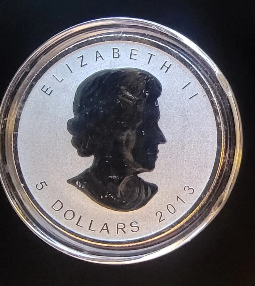 2013 Canadian Maple Snake Privy Lunar Zodiac-999 Silver 1 Oz Ounce Art Bar Round - Image 2 of 3