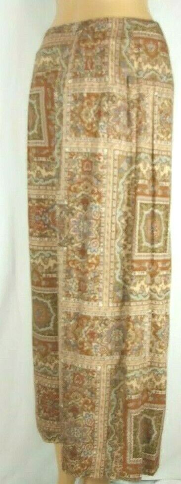 Talbots Petites Brown Patterned Long Flat Front W… - image 7