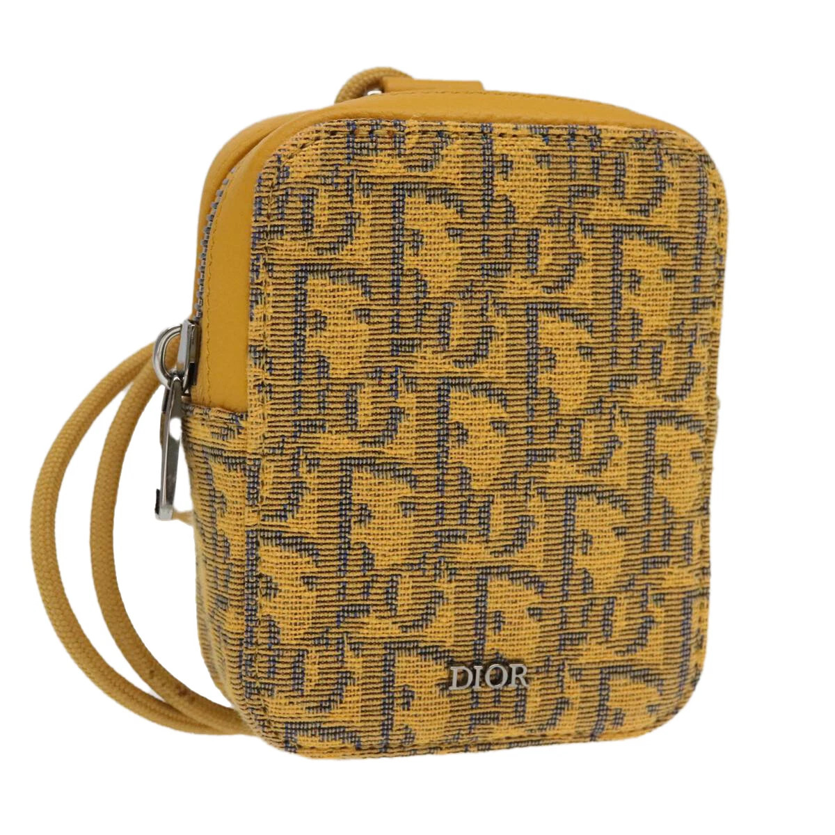 Sac bandoulière Christian Dior trotteur toile jaune argent authentique 100623