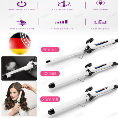 Profi Lockenstab LCD-Display Lockenwickler Lockenstab Kleine Locken 9/22/25mm DE