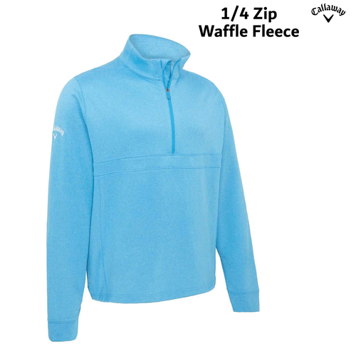 CALLAWAY GOLF PULLOVER MENS GOLF JUMPER 1/4 ZIP GOLF TOP WAFFLE FLEECE