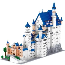 World Famous Big Architecture Swan Stone Castle Micro Blocks Set, Model Build...