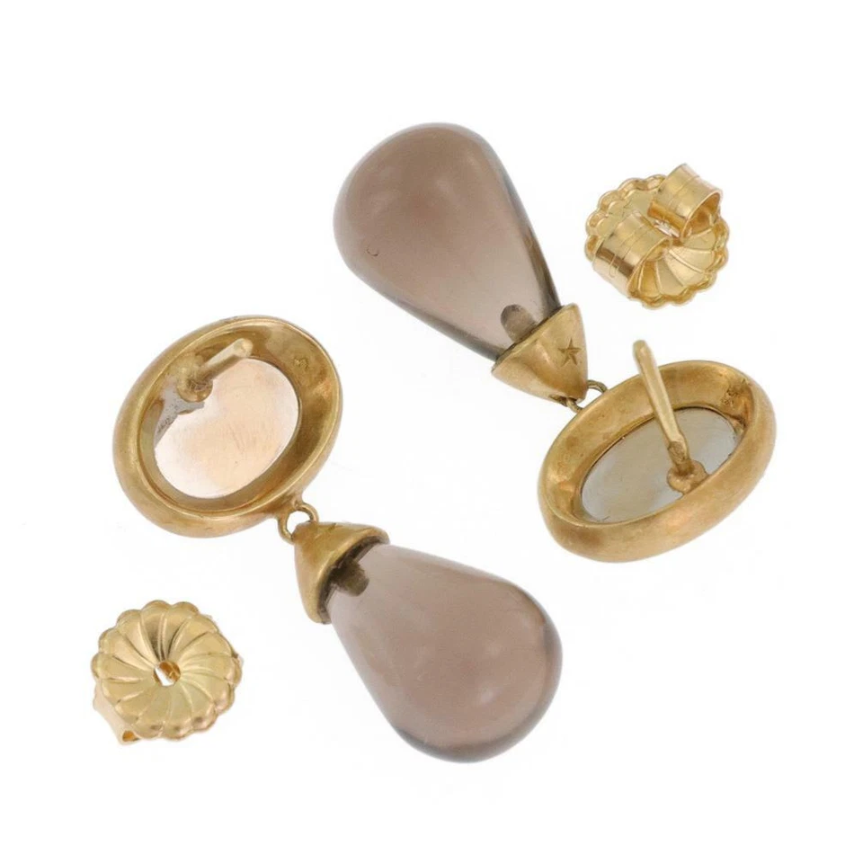 H.Stern Smoky Topaz Lemon Citrine 18k Yellow Gold Dangle Earrings Foto 3 de 4