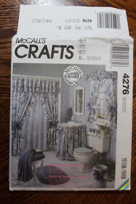 McCall's 4276 Bathroom Essentials Pattern ~Shower Curtains Sink Skirt & More