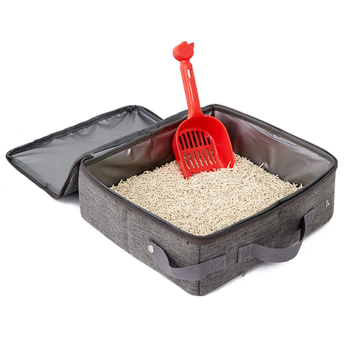 Portable Travel Litter Box for Cats in Car Odor Free Leak Proof