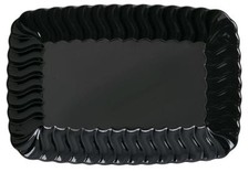 Plateau à collation 18 pièces Flairware noir 5" x 7" plastique rigide salade désert