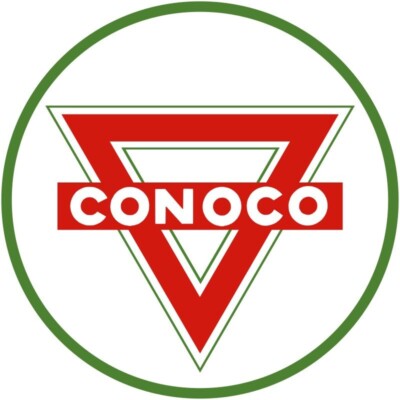CONOCO Oil Company -  Gasoline NEW Sign: 40'' Dia. Round USA STEEL TWO-SIDED