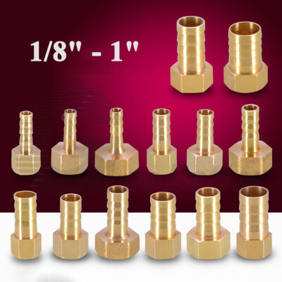 Brass BSP Female Straight Barbed Hose Tail Pipe Fittings Adapter Air Gas Water