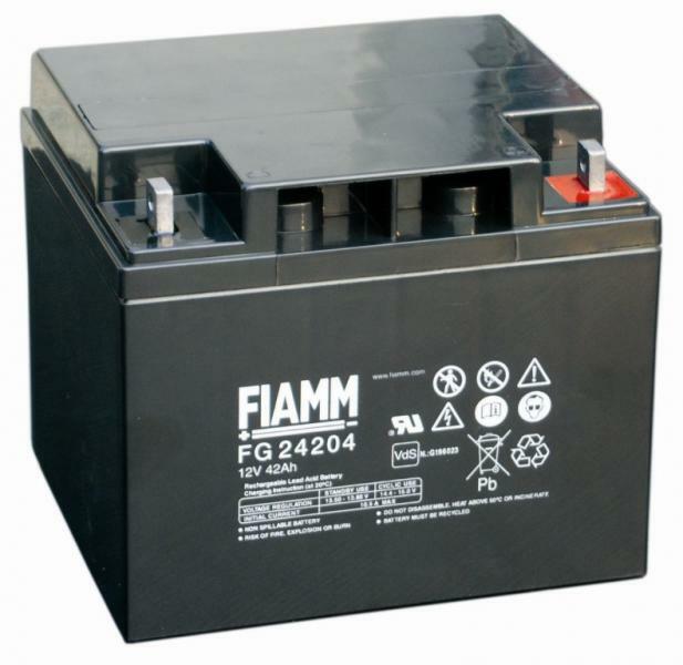 BATTERIA FIAMM FG24204 12V 42Ah PER ANTIFURTO,UPS,LUCI EMERGENZA