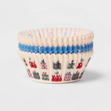 75 Xmas Presents Snowflakes Fa la la Cupcake Liners Baking Treat Cups Party