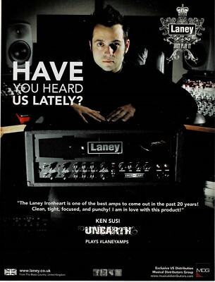 LANEY AMPS - KEN SUSI of UNEARTH - 2014 Print Ad