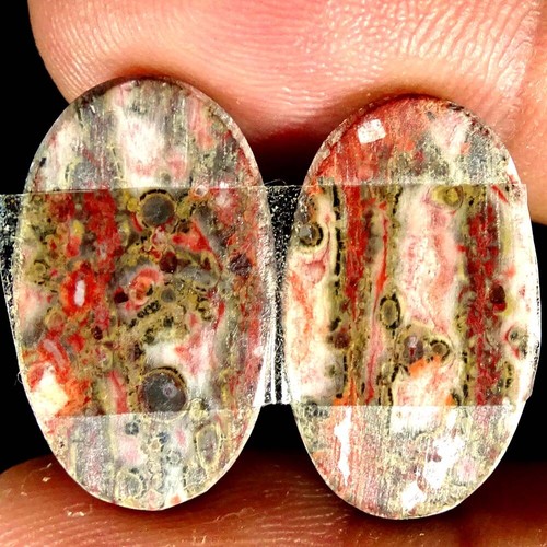 Natural Bird Eye Jasper Matched Pair Oval Pear Cushion Cab Loose Gemstone PK14 - Imagen 99 de 165