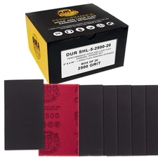 2500 Grit 5" x 2-3/4" Sanding Sponges, Box of 10 - Hook & Loop Wet/Dry Flexible