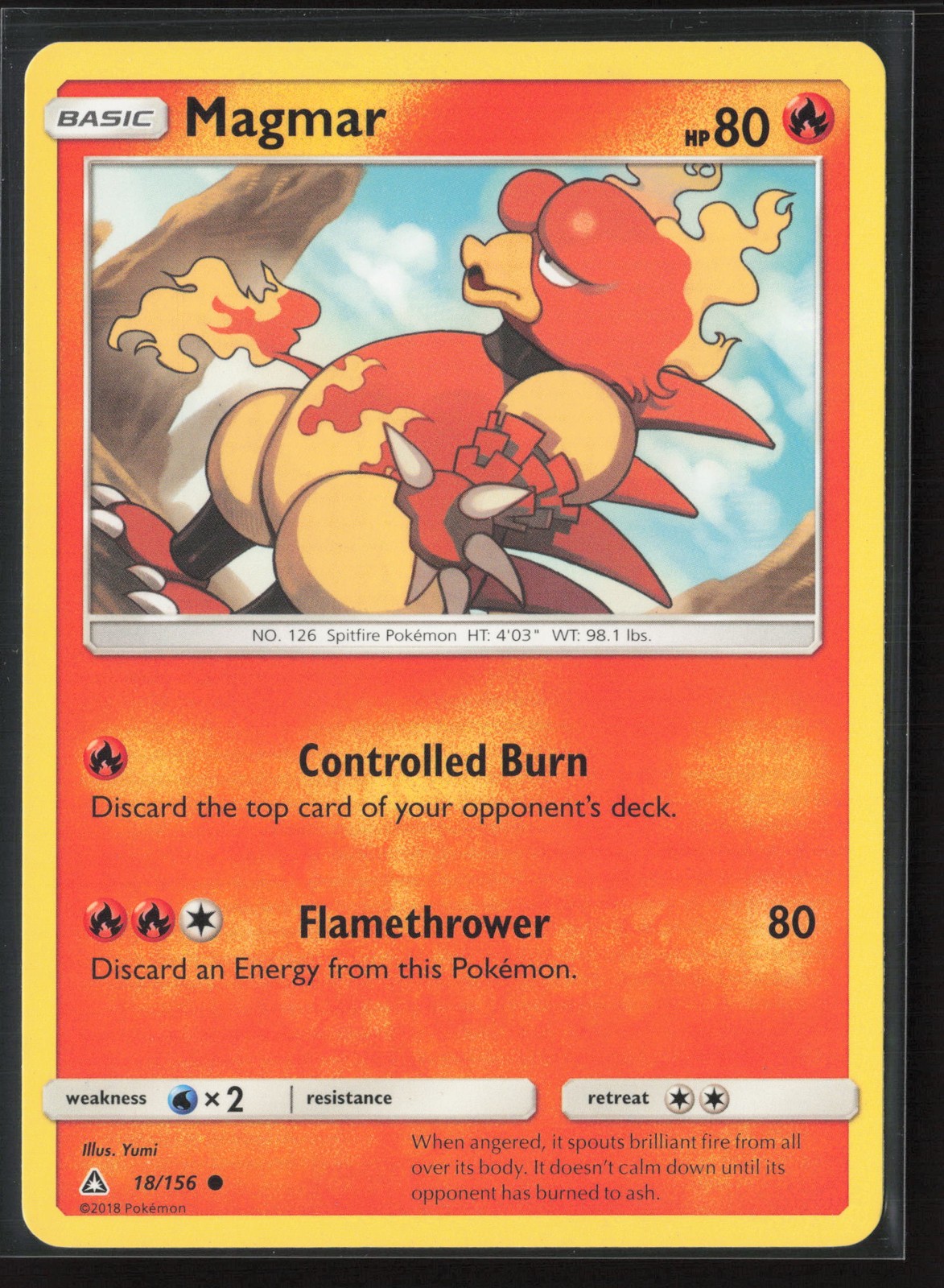 Magmar Common SM - Ultra Prism 18/156 LP Pokemon Card