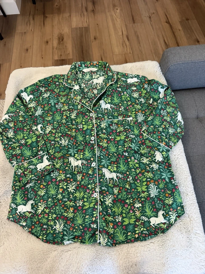 Anthropologie Printfresh Unicorn Garden Pajama Set Size Large - Image 2 of 4