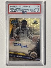 Zaide Lowery 2023-24 Bowman University Chrome Superfractor Auto 1/1 PSA 9 Mint