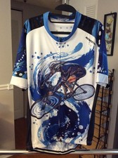 Maglia ciclismo uomo Weimostar blu e bianca 3XL XXXL