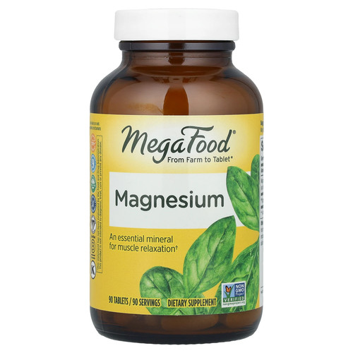 MegaFood Magnesium 90 Tablets Dairy-Free, Gluten-Free, Kosher, NSF Certified,