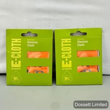 2- E-Cloth Glasses Cleaning Cloth Orange Microfiber Lens Wipe Just Add Water