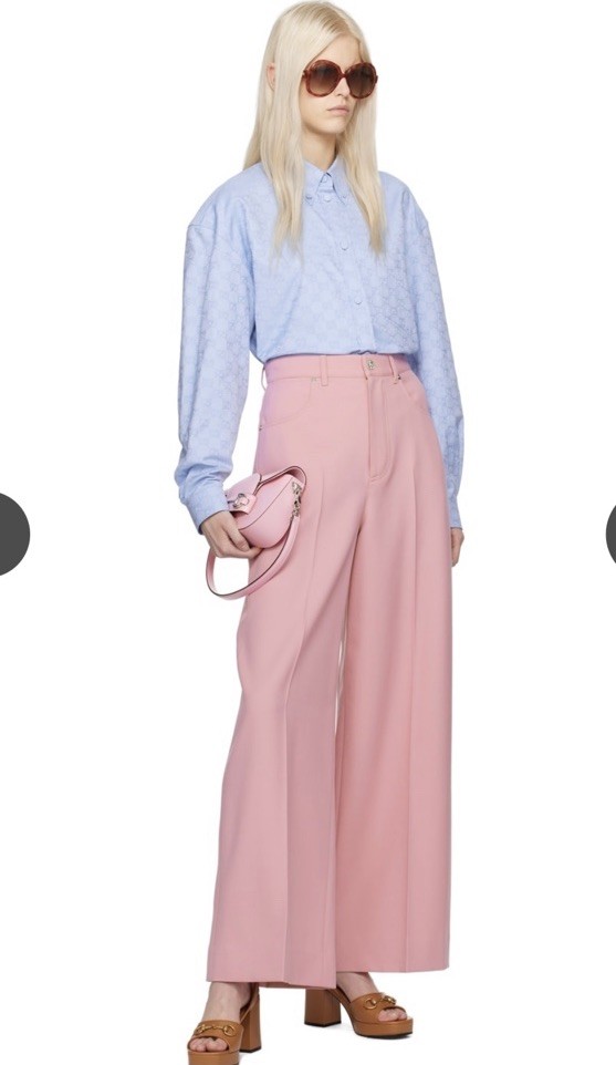 パンツ GUCCI LIGHT PINK WOOL TROUSERS Gucci Wool twill Pink trousers pants - BNWT | eBay