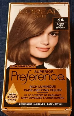 L'Oréal Paris Superior Preference Permanent Gel Hair Dye 6A Light Ash Brown