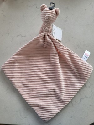 TU Sainsburys Pale Pink Bear Comforter Baby Blanket Soother Ribbed