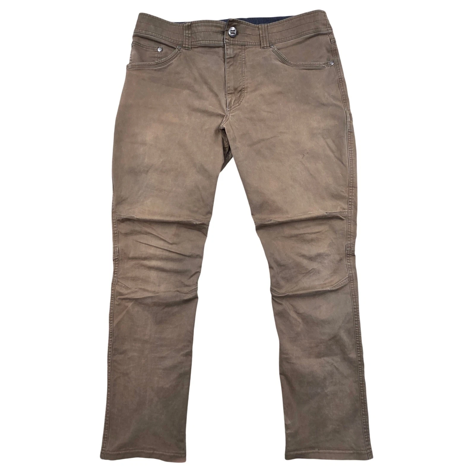 KUHL Rydr Lite Klassik Fit Brown Hiking Pants 5320 Articulated Knees Mens 36x32