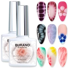 Nail Blooming Gel Clear 2 Bottles, Nail Art for Nails Clear Blooming Gel Nail Po