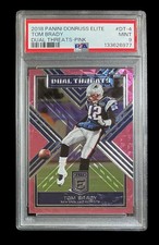 2018 donruss elite #DT4 tom brady; pink SSP dual threats PSA 9  (POP 5, 2^)