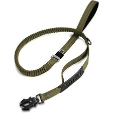 Heavy Duty No Pull Dog Leash with Shock Absorbing Bungee, Dual Padded Handles,