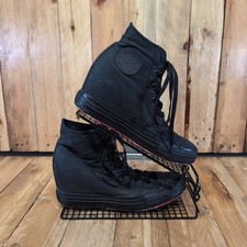 Converse All Star High Top Womens Black Canvas Hidden Wedge Sneakers UK Size 8