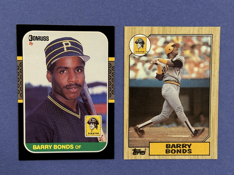 Barry Bonds   1987 Donruss & 1987 Topps   Lot of 2 Rookie Cards   RC   MVP