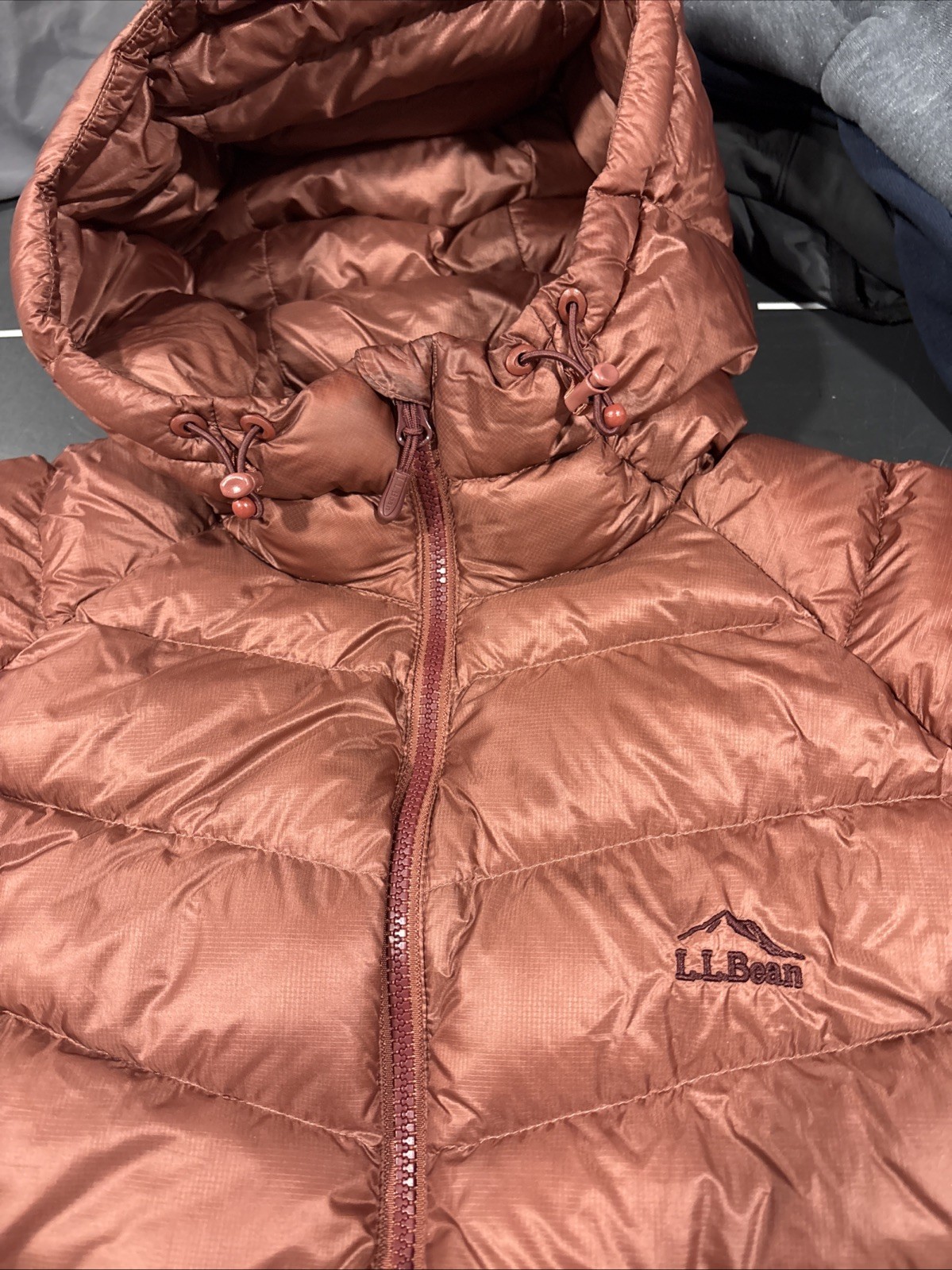 LL Bean Women’s Ultralight 850 Down Puffer Jacket Pertex Quantum Size XLP Rust image 5