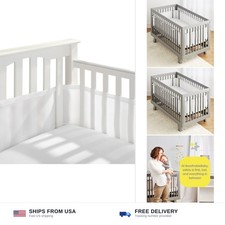 BreathableBaby Breathable Mesh Liner for Full-Size Cribs, Classic 3mm Mesh, W...