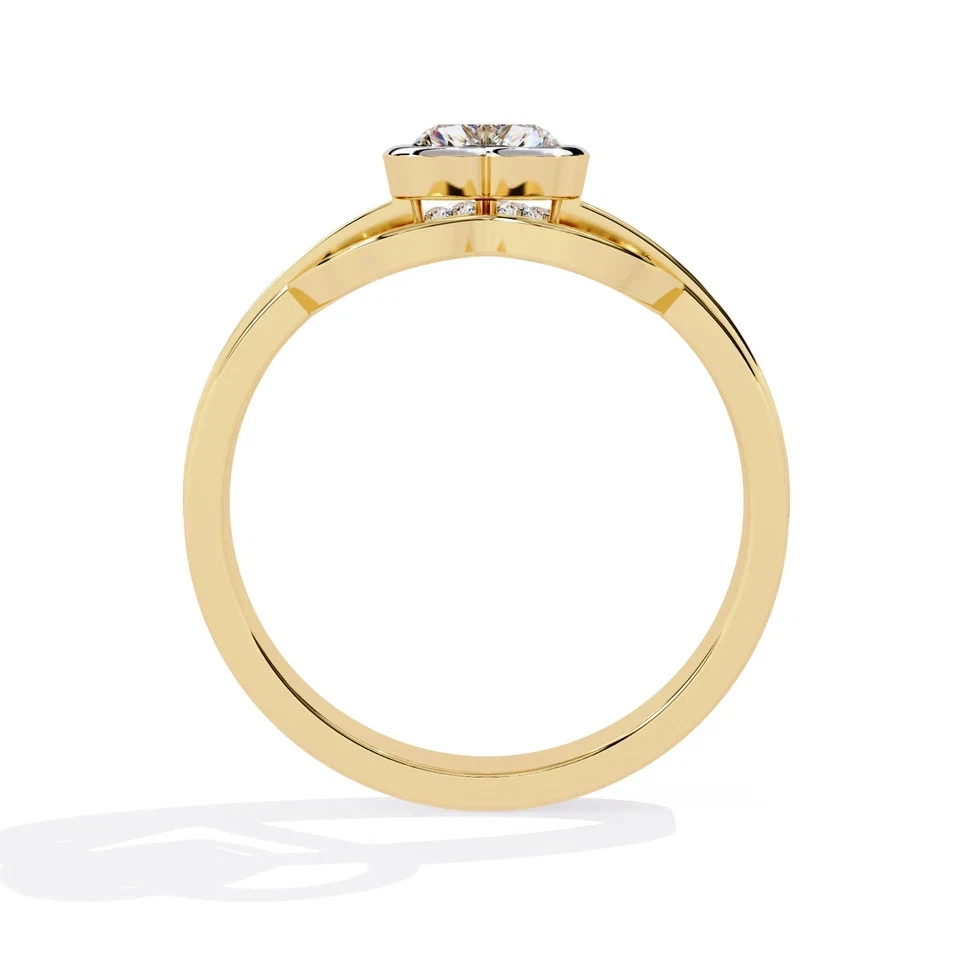 Anillo Promesa Mujer Moissanita Natural Diseño Corazón 2ct Chapado en Oro Amarillo 14k Foto 3 de 4