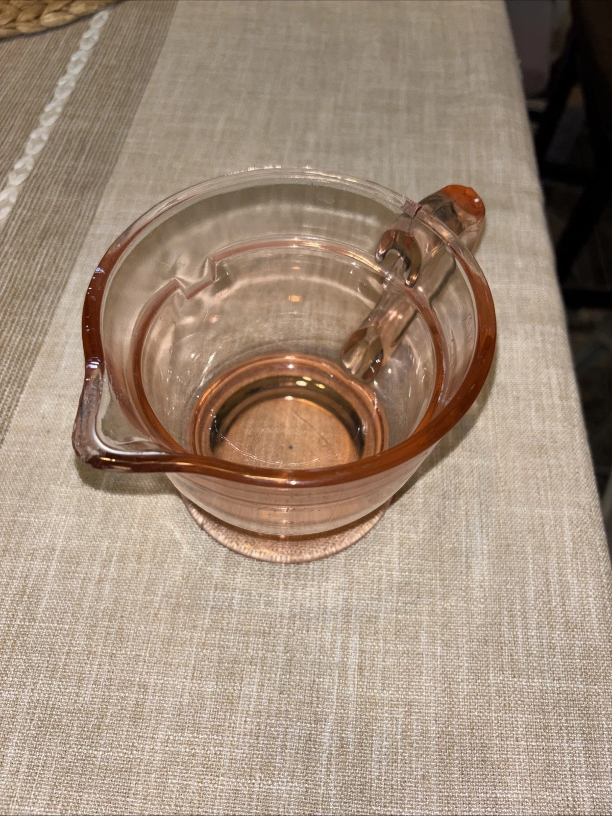 vintage pink depression glass Measuring Cup
