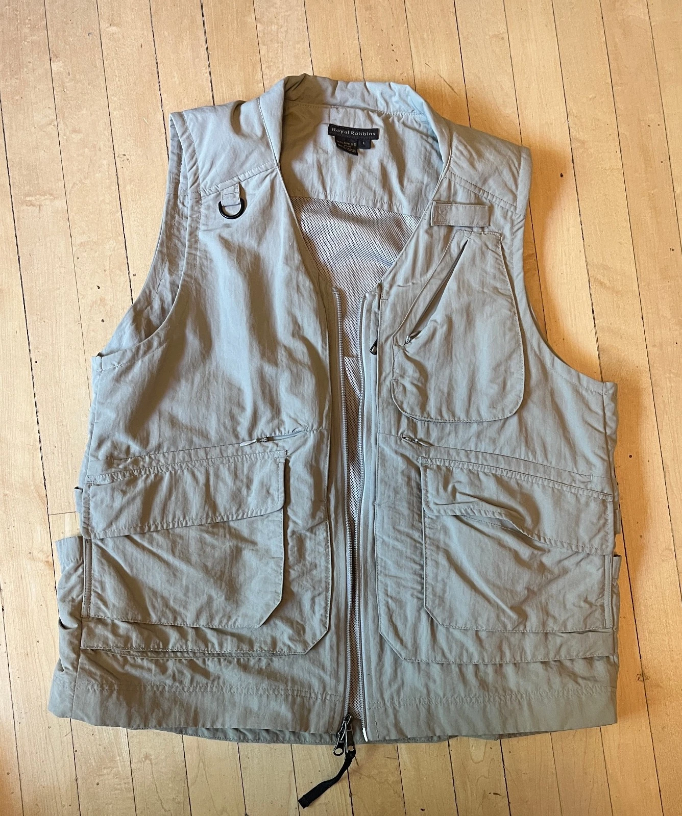 Royal Robbins Vest Mens Large Khaki Utility Travel Field Hiking Fishing Outdoor!