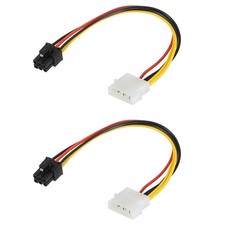 4 Pin to 6 Pin Male PCI Express Cable PCIE Graphics Card Power Cables 220mm 2pcs