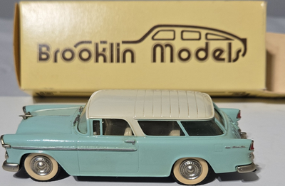 Brooklin Models 1:43 1955 Chevrolet Nomad Light Blue White Diecast